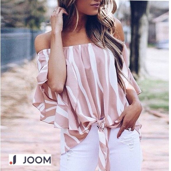 JOOM Tops - Womens Bardot Off Shoulder Blouse